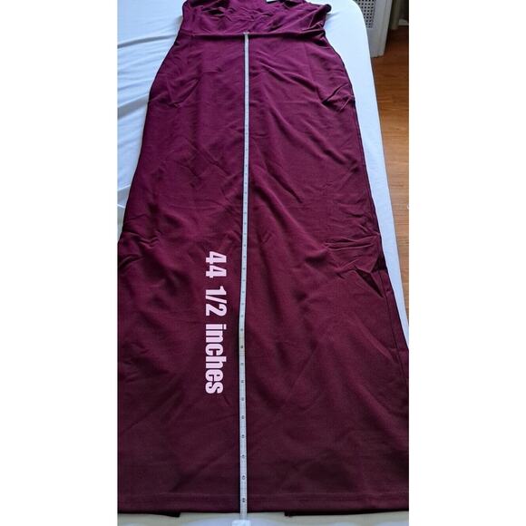 BUPT Womens Halter Neck Sleeveless Evening Cocktail Dress Wine Red size Medium‎ - Picture 3 of 13